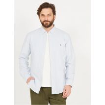 camicia collo button down slim fit a righe in coto