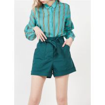 shorts a vita alta con cintura sessun june green