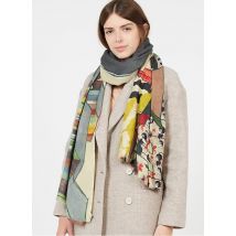 sciarpa in lana stampata storiatipic anthracite