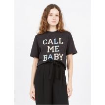 t-shirt scollo tondo serigrafata in cotone