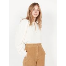 top scollo tondo in viscosa twinset neige