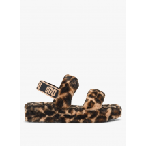 sandali effetto pelliccia con stampa leopardata in