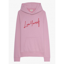 felpa con cappuccio serigrafata in misto cotone