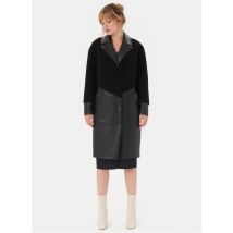 cappotto lungo con revers in pelliccia ecologica