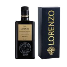 Boîte Cadeau Huile D'olive Extra Vierge Biologique Lorenzo N°3, Aop Val Di Mazara 500 Ml