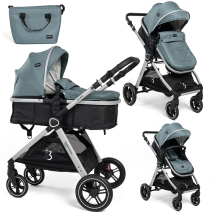 Bebelissimo - Poussette Transformable - Combinée - Convertible - 2 En 1 - Poids 0-22kg- Nicea - Vert