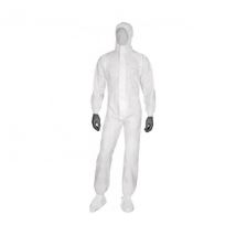 Combinaison Jetable Avec Cagoule Élastiquée Type 5b 6b Deltatek 5000 Protection Biologique Chimique Particules - Bricoman
