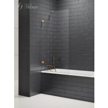 Pare Baignoire Fixe Couleur: Cuivre Brossé, Largeur: 60 Cm Tahiti Copper Brushed - Bricoman