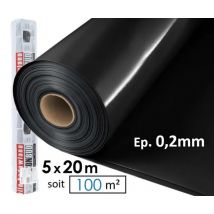 Polyane - Film Plastique D'Étanchéité Sous-dalle En Polyéthylène Noir Type 300, 5x20m, Ep 0,2 - Bricoman