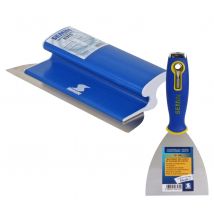 Lame Pour Enduire Et Lisser Ce 78 Semin - 25 Cm Et Un Couteau À Enduire Multifonctions Semin - 10 Cm - Bricoman