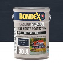 Lasure Opaque Très Haute Protection 8 Ans Gris Anthracite 5 L - Bondex