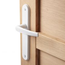 Poignée De Porte Sur Plaque Blanche Entraxe 195 Mm Bec De Cane Jess X2