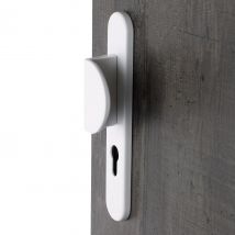 Poignée De Porte Sur Plaque Blanche Entraxe 195 Mm Clé En I Beverly X2