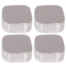 Fixations Miroirs Arrondies Chromées Lot De 4