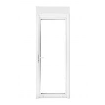 Porte-fenêtre Pvc H.215 X L.80 Cm 1 Vantail Tirant Gauche Avec Volet Roulant Intégré Blanc