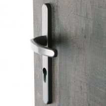 Poignée De Porte Sur Plaque Grise Entraxe 195 Mm Clé En I Beverly X2