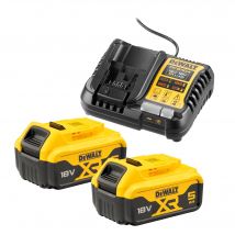 Pack 2 Batteries 18v 5ah+chargeur Dewalt