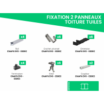 Kit De Fixation Par Crochet Pince Pour 2 Panneaux Photovoltaïques Etn - Esdec