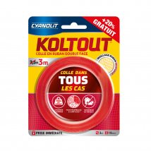 Colle En Ruban Double Face 19 Mm X 2,5 M Koltout Express +20% Gratuit - Cyanolit