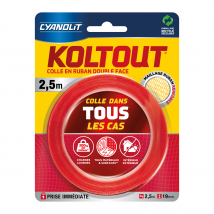 Colle En Ruban Double Face L.19 Mm X L.2,5 M - Koltout Cyanolit