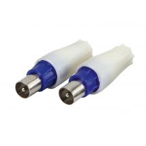 Lot De 2 Fiches Coaxiales Mâles 9,5 Mm