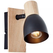Applique Murale Murale Bois Noir H.14 X L.7 Cm - Brilliant