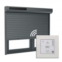 Volet Roulant Solaire Aluminium Gris 135x120 Cm
