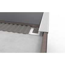 Nez De Marche Carrelage Ep.11 Mm Aluminium Brillant Gris L.2,50 M