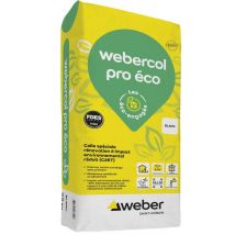 Colle Carrelage En Poudre Blanc C2et Pour Sol Intérieur & Extérieur Et Mur Intérieur 25 Kg - Webercol Pro Eco Weber