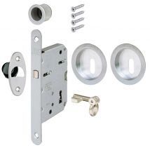 Kit Chiudiscrigno Rond À Clef Articulée Chromé Satiné - Scrigno