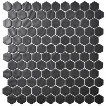 Mosaïque De Verre Noir L.30,1 X L.29 Cm Hex