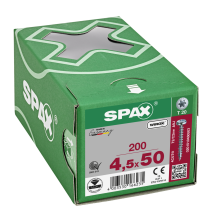 Vis Bois Agglo Tête Ronde Wirox Empreinte Torx Filetage Total 4,5 X 50 Mm 200 Pièces - Spax - Bricoman