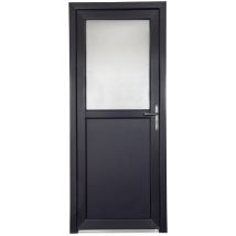 Porte De Service Pvc 1/2 Vitrée Bicolore 200x90 Gauche
