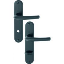 Poignée De Porte Sur Plaque Noire Entraxe 165 Mm À Condamnation San Diego X2 - Chainey - Bricoman