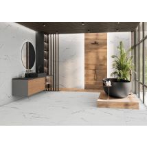 Carrelage Sol Intérieur Effet Marbre L.60x L.120cm - Statuario