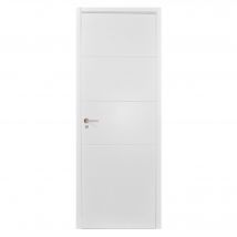 Bloc-porte Milan Laqué Larg.83 Cm Poussant Gauche Pleine Huiss.52 À 90 Mm Fin De Chantier
