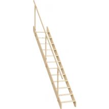 Echelle Meunier En Sapin Avec Rampe L.60 X H.271,7 Cm