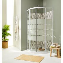 Paroi De Douche D'Angle Coulissante Chromée 1/4 De Cercle L.90 Cm X H.190 Cm X Ep.5 Mm Shiva - Bricoman