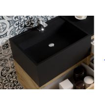 Vasque Salle De Bain Pierre Noire L.60 X H46 X P.25 Cm Natural Rock