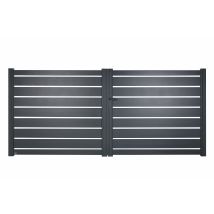 Portail Aluminum Passiflore Gris Ht 1.55x3.56m
