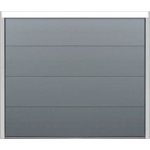 Porte De Garage Sectionnelle Prémontée Motorisée Sans Rainure H.200 X L.240 Gris