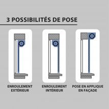 Volet Roulant Solaire En Aluminium Blanc H135xl120cm