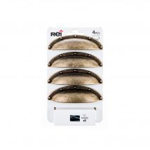 Lot 4 Poignée Coquille Vieux Laiton L64 Mm - Bricoman