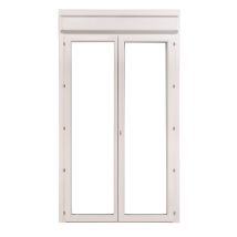 Porte-fenêtre Pvc 2 Vantaux Avec Volet Roulant Intégré Monobloc H.215 X L.120 Cm - Grosfillex - Tecnomat