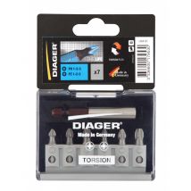 Coffret De 7 Embouts De Vissage Torsion Long.25 Mm + Porte Embout Standard - U641d Diager