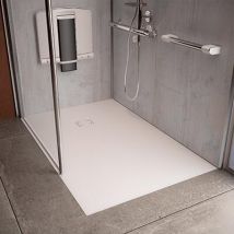 Receveur De Douche Extra-plat L.100 X L.70 Cm Ep.2,6 Cm Résine Blanc - Akw Onyx Exclusif