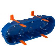 Boîte D'Encastrement Pour Cloison Sèche Mécanisme Encastré 3p Montage Rapide L.219 X L.68 X P.46 Mm 4 Entrées Tube Blue - Solera