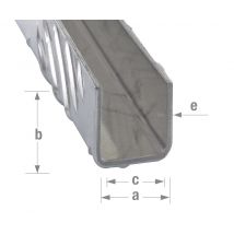 Profilé U Damier Aluminium 22x22mm L.1 M - Cqfd