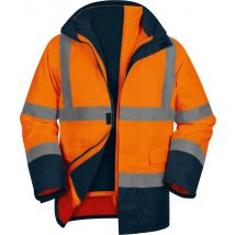 Parka De Travail Haute Visibilité Orange Et Bleu Marine T.m Speed - Delta Plus