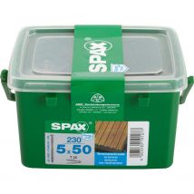 Vis Terrasse Bois Dur Inox A2 Diam. 5,0 X 50 Mm Boîte De 230 - Spax